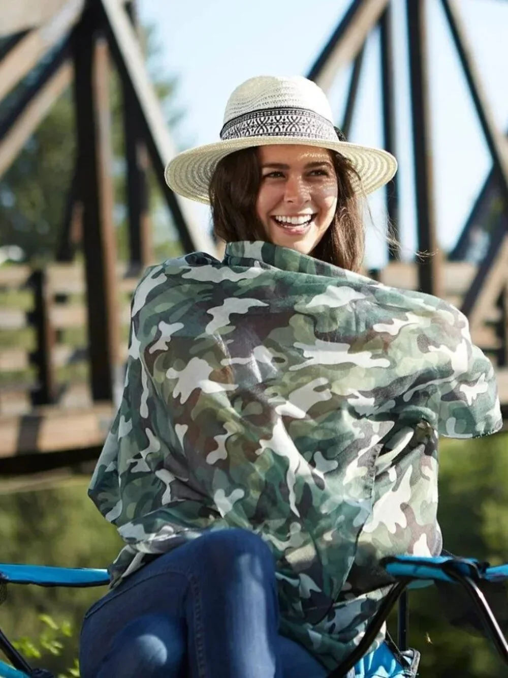 Tick and Insect Repellant Scarf with Permethrin, Camo Summer Hiking Scarf